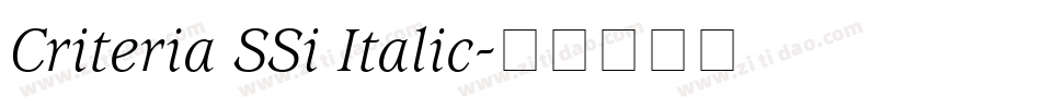 Criteria SSi Italic字体转换